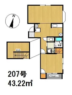 アイブルー・天神南【207号室】の間取り