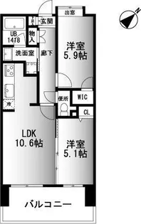 ラ・フォンテ博多駅南【8階】の間取り
