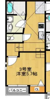 クレオ箱崎宮前八番館【1階】の間取り