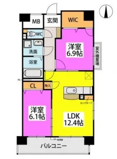 エクセレント下山門Ⅳ【3階】の間取り