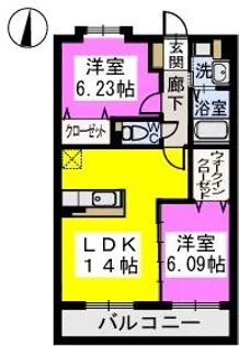 カーサ コスタ【3階】の間取り