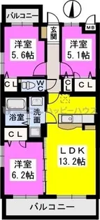 ディアコート須玖南【305号室】の間取り