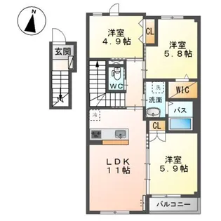 グランウッド【201号室】の間取り