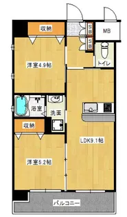 ラファセアリービオ博多【5階】の間取り