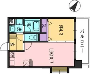 コンダクト福岡東【4階】の間取り