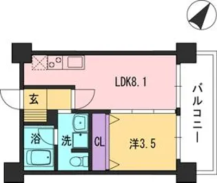 コンダクト福岡東【3階】の間取り