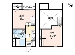 CRASTINE大橋【1階】の間取り