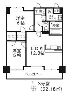 POND MUM MATSUSHIMA【6階】の間取り