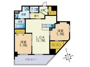 アマビリスF箱崎【9階】の間取り