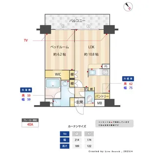 フラッツ東比恵【5階】の間取り