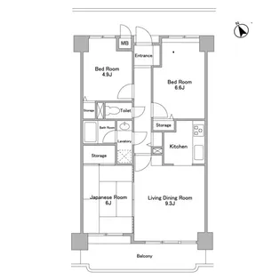 香椎東映マンション【3階】の間取り