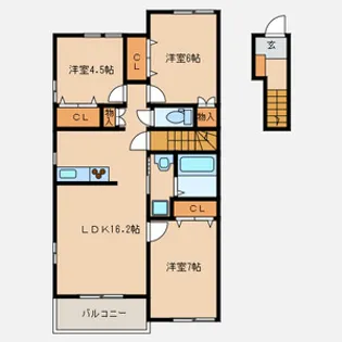 ラフィネ室見【2階】の間取り