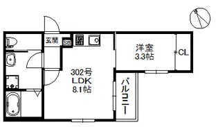 BRAND NEW DAY 箱崎【3階】の間取り