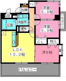 フレンズⅡ【2階】の間取り