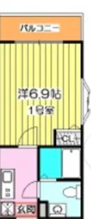 ピュア県庁弐番館【4階】の間取り