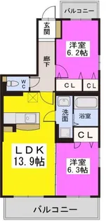カーサ宮ノ前Ⅲ【305号室】の間取り
