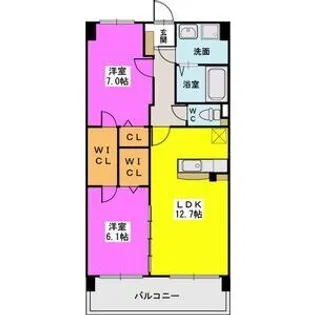 サングレイス下山門【3階】の間取り
