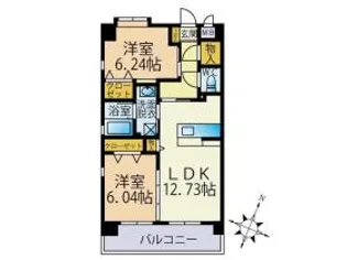 リバレイン【506号室】の間取り