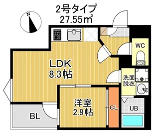 R-smart 九産大前Ⅰ【302号室】の間取り