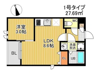 R-smart 九産大前Ⅰ【301号室】の間取り
