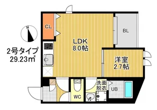 R-smart 九産大前Ⅱ【202号室】の間取り