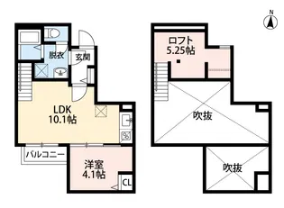 CocoCalm 竹下【105号室】の間取り