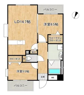 横手はなみずき【2階】の間取り