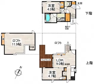 CB和白オーシャンフォルム【201号室】の間取り