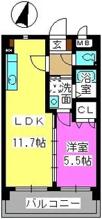 プランドール前原東【202号室】の間取り