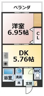 ウラックスビル【703号室】の間取り