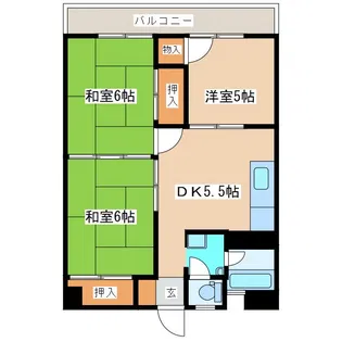 ロイヤルマンション大牟田【603号室】の間取り