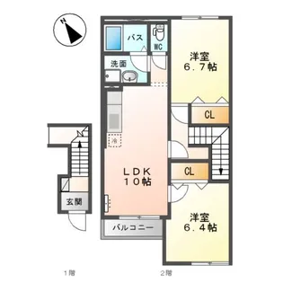 AND ONE 東棟【2階】の間取り