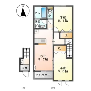エレガント・プレサス【2階】の間取り
