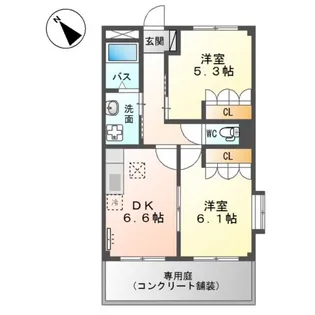 ファニープレイス【1階】の間取り