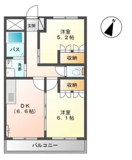 フィオーレツカサⅡ【1階】の間取り