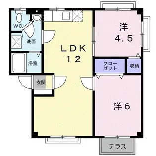 グリーンハイツ塚崎B【1階】の間取り