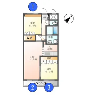 ラ・メールガーデン【2階】の間取り