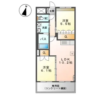 SUN HEIME M&H Ⅱ【1階】の間取り