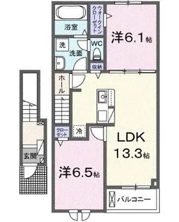 シャルム ソレイユ【2階】の間取り