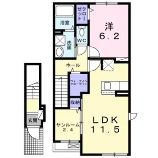 グリーンハウスK・T ⅢA【2階】の間取り