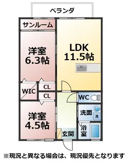 レトア歴木B【201号室】の間取り