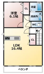 プレイス緑ヶ丘【201号室】の間取り