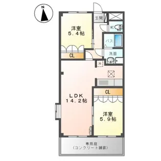 フルール【1階】の間取り