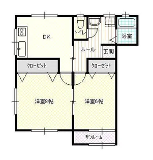 メゾンフルール【1-A号室】の間取り