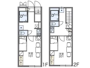 レオパレスエクレール【201号室】の間取り