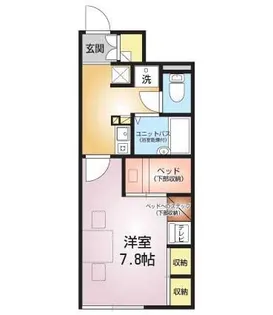レオパレスグライス【201号室】の間取り