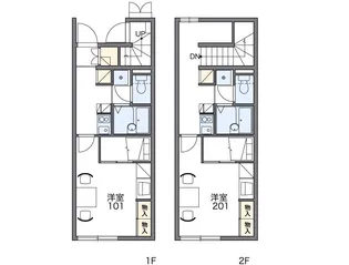 レオパレスハートフルハセガワ【108号室】の間取り
