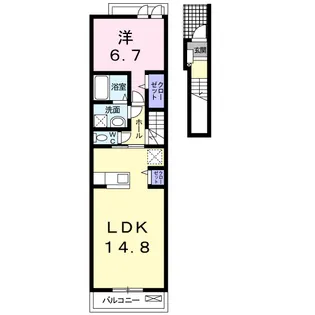セカンドフルールKASHIMA【2階】の間取り