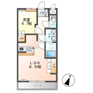 エスポアールB【1階】の間取り