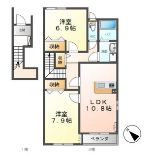 ルミエールⅡ【2階】の間取り